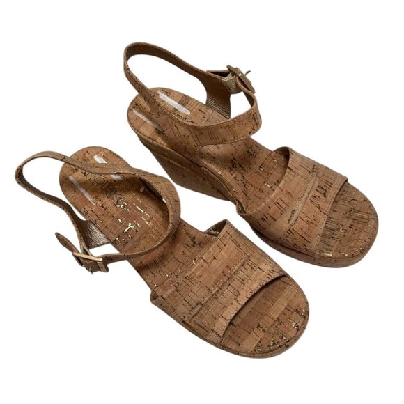 NEW Korks Kork Ease Bardot II Sandal Platform Wedge‎ Cork Natural Size 10 - Picture 4 of 6